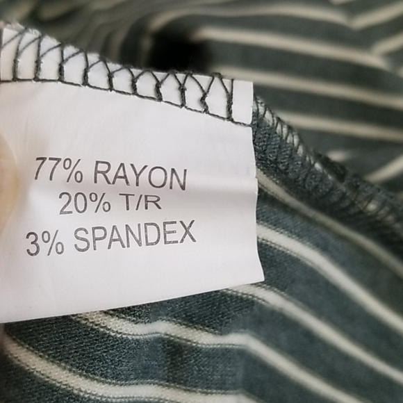 Striped Green Midi Tshirt Dress - Picture 7 of 8